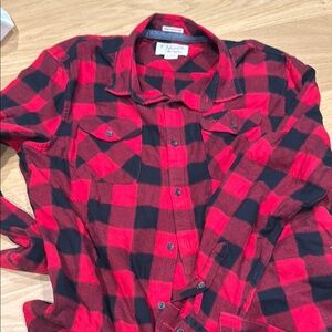 Red and Black Plaid Flannel Shirt